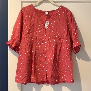 Old navy polka dot button up blouse